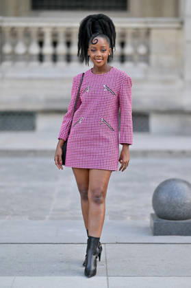 PFW Louis Vuitton Outside Arrivals Thuso Mbedu arriving at Louis Vuitton show during Paris Fashion Week, in Paris, France on 6 October 2026. Photo by Julien Reynaud APS-Medias ABACAPRESS.COM Paris France  Copyright: xReynaudxJulien APS-Medias ABACAx