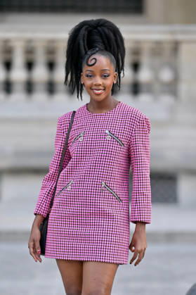 PFW Louis Vuitton Outside Arrivals Thuso Mbedu arriving at Louis Vuitton show during Paris Fashion Week, in Paris, France on 6 October 2026. Photo by Julien Reynaud APS-Medias ABACAPRESS.COM Paris France  Copyright: xReynaudxJulien APS-Medias ABACAx