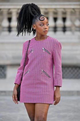 PFW Louis Vuitton Outside Arrivals Thuso Mbedu arriving at Louis Vuitton show during Paris Fashion Week, in Paris, France on 6 October 2026. Photo by Julien Reynaud APS-Medias ABACAPRESS.COM Paris France  Copyright: xReynaudxJulien APS-Medias ABACAx