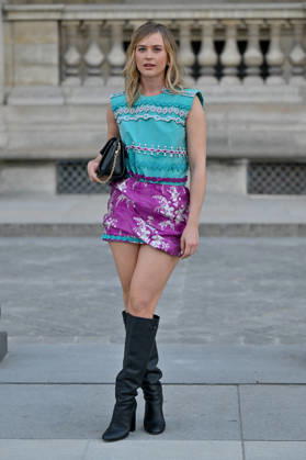 PFW Louis Vuitton Outside Arrivals Jeanne Goursaud arriving at Louis Vuitton show during Paris Fashion Week, in Paris, France on 6 October 2026. Photo by Julien Reynaud APS-Medias ABACAPRESS.COM Paris France  Copyright: xReynaudxJulien APS-Medias ABACAx