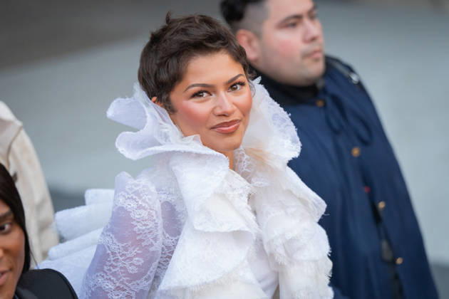 PFW - Louis Vuitton Front Row - Paris Zendaya poses as she arrives ahead of the Louis Vuitton Women s Spring Summer 2027 collection fashion show as part of the Paris Fashion Week, in Paris, France on October 6, 2026. Photo by Alexis Jumeau ABACAPRESS.COM Paris France  Copyright: xJumeauxAlexis ABACAx
