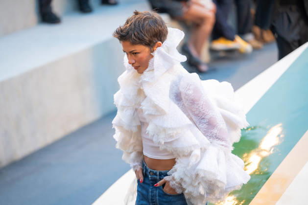 PFW - Louis Vuitton Front Row - Paris Zendaya poses as she arrives ahead of the Louis Vuitton Women s Spring Summer 2027 collection fashion show as part of the Paris Fashion Week, in Paris, France on October 6, 2026. Photo by Alexis Jumeau ABACAPRESS.COM Paris France  Copyright: xJumeauxAlexis ABACAx