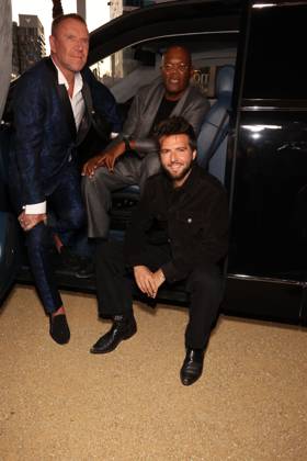 Los Angeles CA Oct 6: Renny Harlin, Samuel L. Jackson and Guy Burnet at the film Premiere of The Beast on October6, 2026 Credit: USA  - ZUMAa123 20261006_zaa_a123_139 Copyright: xAdMediax