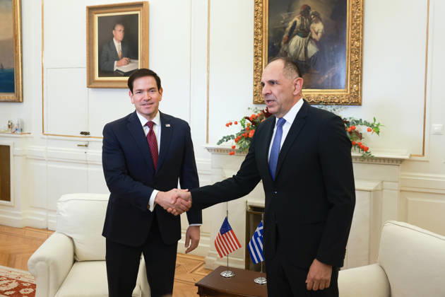 Greek Foreign Minister Giorgos Gerapetritis meets US Secretary of State Marco Rubio in Athens ATHENS, GREECE - OCTOBER 7: Greek Foreign Minister Giorgos Gerapetritis meets with US Secretary of State Marco Rubio at the Ministry of Foreign Affairs in Athens, Greece on October 7, 2026. Costas Baltas Anadolu Athens Greece. Editorial use only. Please get in touch for any other usage. Copyright: x2026xAnadoluxCostasxBaltasx