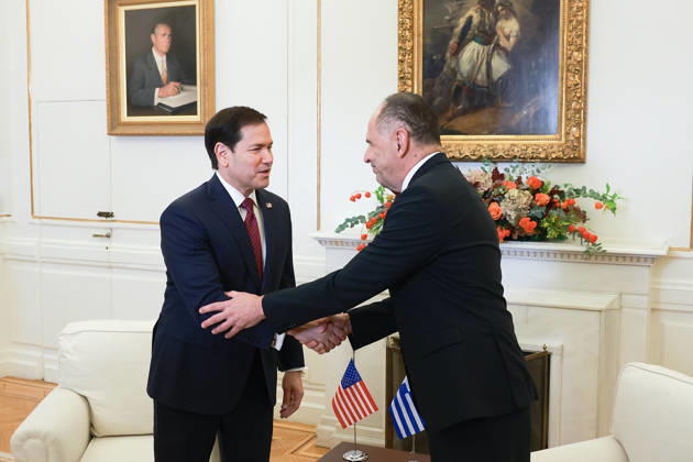 Greek Foreign Minister Giorgos Gerapetritis meets US Secretary of State Marco Rubio in Athens ATHENS, GREECE - OCTOBER 7: Greek Foreign Minister Giorgos Gerapetritis meets with US Secretary of State Marco Rubio at the Ministry of Foreign Affairs in Athens, Greece on October 7, 2026. Costas Baltas Anadolu Athens Greece. Editorial use only. Please get in touch for any other usage. Copyright: x2026xAnadoluxCostasxBaltasx