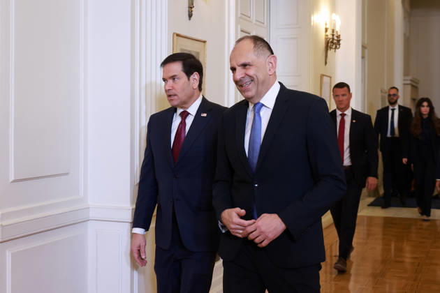 Greek Foreign Minister Giorgos Gerapetritis meets US Secretary of State Marco Rubio in Athens ATHENS, GREECE - OCTOBER 7: Greek Foreign Minister Giorgos Gerapetritis meets with US Secretary of State Marco Rubio at the Ministry of Foreign Affairs in Athens, Greece on October 7, 2026. Costas Baltas Anadolu Athens Greece. Editorial use only. Please get in touch for any other usage. Copyright: x2026xAnadoluxCostasxBaltasx