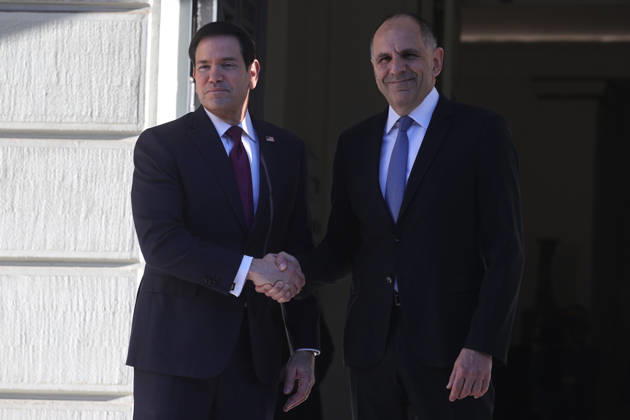 Greek Foreign Minister Giorgos Gerapetritis meets US Secretary of State Marco Rubio in Athens ATHENS, GREECE - OCTOBER 7: Greek Foreign Minister Giorgos Gerapetritis meets with US Secretary of State Marco Rubio at the Ministry of Foreign Affairs in Athens, Greece on October 7, 2026. Ayhan Mehmet Anadolu Athens Greece. Editorial use only. Please get in touch for any other usage. Copyright: x2026xAnadoluxAyhanxMehmetx