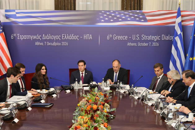 Greek Foreign Minister Giorgos Gerapetritis meets US Secretary of State Marco Rubio in Athens ATHENS, GREECE - OCTOBER 7: Greek Foreign Minister Giorgos Gerapetritis meets with US Secretary of State Marco Rubio at the Ministry of Foreign Affairs in Athens, Greece on October 7, 2026. The bilateral meeting launched the 6th round of the Greece-US Strategic Dialogue, covering regional security, energy defense cooperation, and bilateral relations. Ayhan Mehmet Anadolu Athens Greece. Editorial use only. Please get in touch for any other usage. Copyright: x2026xAnadoluxAyhanxMehmetx