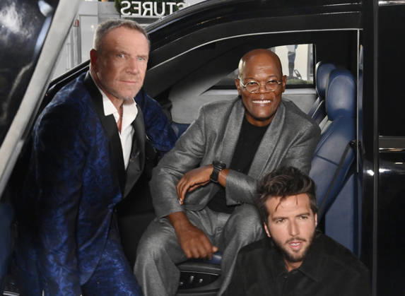 Director Renny Harlin and cast members, Samuel L. Jackson and Guy Burnet (L-R) attend the premiere of the motion picture thriller The Beast at the Academy museum of Motion Pictures in Los Angeles on Tuesday, October 10, 2026. Storyline: When a militia of unidentified hostiles coordinates a coup against the U.S., the president uncovers the extent of The Beast s highly classified offensive capabilities in order to save his life and America.  LAP20261006824 JIMxRUYMEN