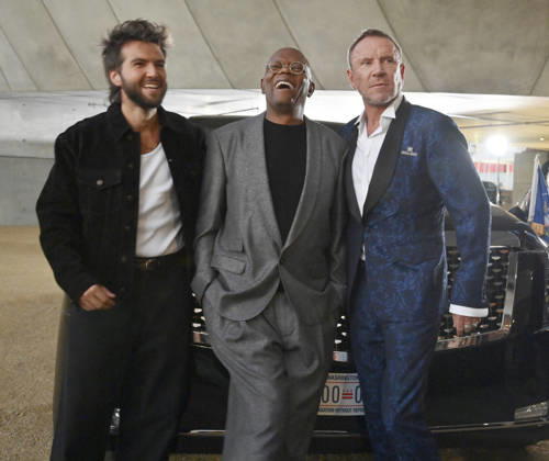 Cast members Guy Burnet, Samuel L. Jackson and director Renny Harlin (L-R) attend the premiere of the motion picture thriller The Beast at the Academy museum of Motion Pictures in Los Angeles on Tuesday, October 10, 2026. Storyline: When a militia of unidentified hostiles coordinates a coup against the U.S., the president uncovers the extent of The Beast s highly classified offensive capabilities in order to save his life and America.  LAP20261006827 JIMxRUYMEN