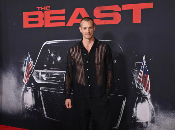 Cast member Joel Kinnaman attends the premiere of the motion picture thriller The Beast at the Academy museum of Motion Pictures in Los Angeles on Tuesday, October 10, 2026. Storyline: When a militia of unidentified hostiles coordinates a coup against the U.S., the president uncovers the extent of The Beast s highly classified offensive capabilities in order to save his life and America. LAP20261006831 JIMxRUYMEN