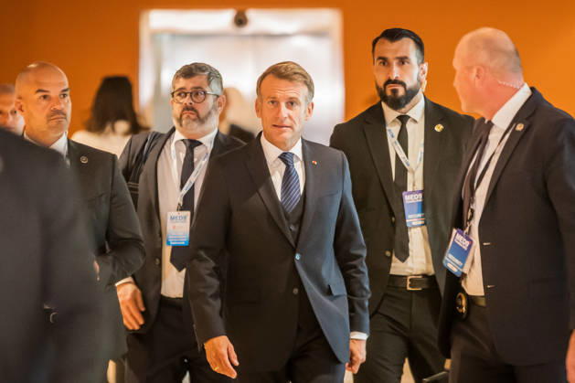EU MED9 Bilateral meet Plenkovic - Macron Croatian Prime Minister Andrej Plenkovic meets French President Emmanuel Macron during bilateral meetings on the sidelines of the EU MED9 summit in Split, Croatia on October 7, 2027. ZvonimirxBarisin PIXSELL