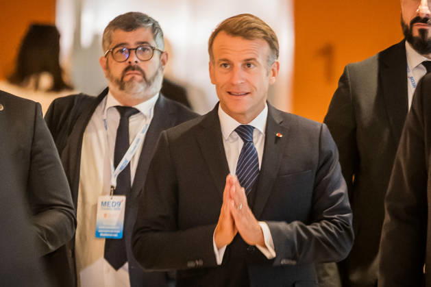 EU MED9 Bilateral meet Plenkovic - Macron Croatian Prime Minister Andrej Plenkovic meets French President Emmanuel Macron during bilateral meetings on the sidelines of the EU MED9 summit in Split, Croatia on October 7, 2027. ZvonimirxBarisin PIXSELL