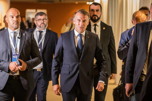 EU MED9 Bilateral meet Plenkovic - Macron Croatian Prime Minister Andrej Plenkovic meets French President Emmanuel Macron during bilateral meetings on the sidelines of the EU MED9 summit in Split, Croatia on October 7, 2027. ZvonimirxBarisin PIXSELL