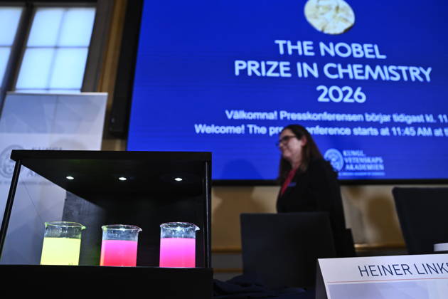 Henri Kagan and Kenso Soai are awarded the 2026 Nobel Prize in Chemistry during a press conference at the Royal Swedish Academy of Sciences in Stockholm, Sweden, on October 7, 2026 STOCKHOLM SWEDEN x10080x Copyright: xFredrikxSandberg TTx SWEDEN NOBEL PRIZE 2026 CHEMISTRY J1ajtV-4TNY