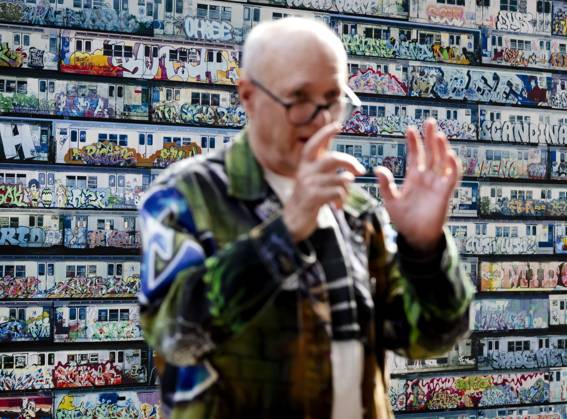 AMSTERDAM - New York photographer and documentary filmmaker Henry Chalfant during a press event preceding the opening of his exhibition ART IS NOT A CRIME at STRAAT Museum on the NDSM site. REMKO DE WAAL ANP netherlands out - belgium out  Copyright: xx x571764036x originalFilename: 571764036