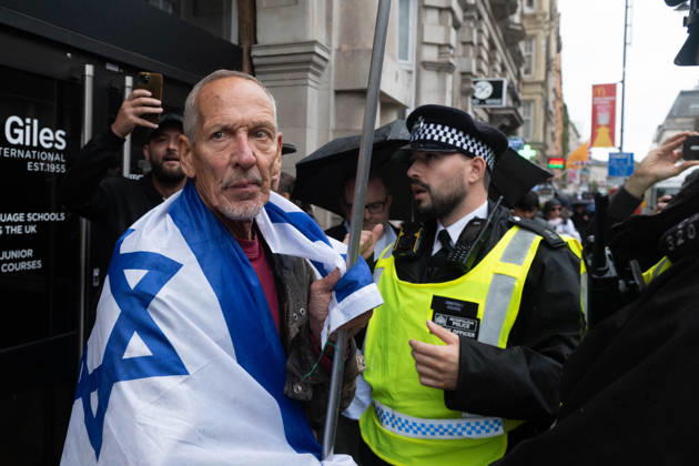 Pro-Palestinian protesters march In London LONDON, UNITED KINGDOM - OCTOBER 7: Pro-Israel counter-demonstrators stand opposite a pro-Palestinian student march in London, United Kingdom, on October 7, 2026, marking the third anniversary of the October 7, 2023 attacks. Thomas Krych Anadolu London United Kingdom. Editorial use only. Please get in touch for any other usage. Copyright: x2026xAnadoluxThomasxKrychx