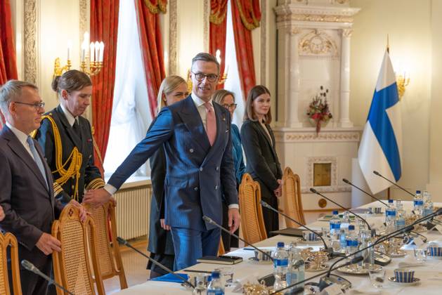 October 6, 2026, Helsinki, Uusimaa, Finland: King FELIPE VI and Queen LETIZIA of Spain are welcomed by President of Finland ALEXANDER STUBB and his spouse SUZANNE INNES-STUBB during the official welcoming ceremony at the start of their state visit. Helsinki Finland - ZUMAt172 20261006_zip_t172_096 Copyright: xJosexTabaresx