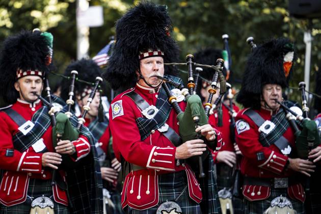 October 7, 2026, New York City, New York, United States: Bagpipers at the 119th Annual FDNY (Fire Department of the City of New York) Memorial Service in New York City. New York City United States - ZUMAb161 20261007_aap_b161_011 Copyright: xMichaelxBrochsteinx