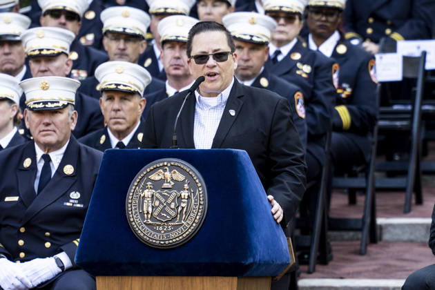 October 7, 2026, New York City, New York, United States: Fire Department of the City of New York (FDNY) Commissioner LILLIAN BONSIGNORE speaking at the 119th Annual FDNY (Fire Department of the City of New York) Memorial Service in New York City. New York City United States - ZUMAb161 20261007_aap_b161_005 Copyright: xMichaelxBrochsteinx