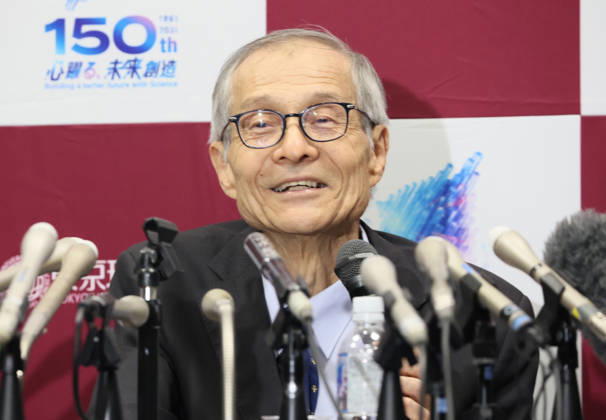 October 7, 2026, Tokyo, Japan - Japanese chemist Kenso Soai of professor emeritus at the Tokyo University of Science (TUS) speaks at a press conference as he won the Nobel Prize in Chemistry at the TUS campus Tokyo on Wednesday, October 7, 2026. Soai and French chemist Henri Kagan won the prize to discover non-linear effects and autocatalysis in asymmetric organic synthesis (photo by Yoshio Tsunoda AFLO) aflo_354085509