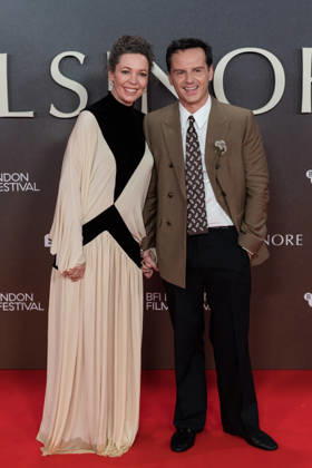Elsinore opening night gala at BFI London Film Festival LONDON, UNITED KINGDOM - OCTOBER 07: Olivia Colman (L) and Andrew Scott (R) attend the opening night gala of Elsinore during the 70th BFI London Film Festival at the Royal Festival Hall in London, United Kingdom on October 07, 2026. Wiktor Szymanowicz Anadolu London United Kingdom. Editorial use only. Please get in touch for any other usage. Copyright: x2026xAnadoluxWiktorxSzymanowiczx