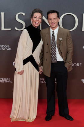 Elsinore opening night gala at BFI London Film Festival LONDON, UNITED KINGDOM - OCTOBER 07: Olivia Colman (L) and Andrew Scott (R) attend the opening night gala of Elsinore during the 70th BFI London Film Festival at the Royal Festival Hall in London, United Kingdom on October 07, 2026. Wiktor Szymanowicz Anadolu London United Kingdom. Editorial use only. Please get in touch for any other usage. Copyright: x2026xAnadoluxWiktorxSzymanowiczx