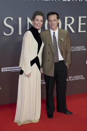 Olivia Colman and Andrew Scott pictured attending the BFI London Film Festival Opening Gala - Elsinore at the BFI Southbank Royal Festival Hall Featuring: Olivia Colman and Andrew Scott Where: London, United Kingdom When: 07 Oct 2026 Credit: Alan West Cover Images EDITORIAL USE ONLY. NOT FOR USE BY NEWSPAPERS BASED IN THE UK. Copyright: xx coverimg56078854