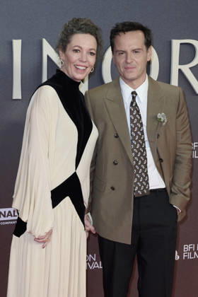 Olivia Colman and Andrew Scott pictured attending the BFI London Film Festival Opening Gala - Elsinore at the BFI Southbank Royal Festival Hall Featuring: Olivia Colman and Andrew Scott Where: London, United Kingdom When: 07 Oct 2026 Credit: Alan West Cover Images EDITORIAL USE ONLY. NOT FOR USE BY NEWSPAPERS BASED IN THE UK. Copyright: xx coverimg56078855