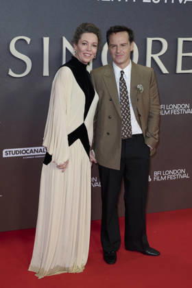 Olivia Colman and Andrew Scott pictured attending the BFI London Film Festival Opening Gala - Elsinore at the BFI Southbank Royal Festival Hall Featuring: Olivia Colman and Andrew Scott Where: London, United Kingdom When: 07 Oct 2026 Credit: Alan West Cover Images EDITORIAL USE ONLY. NOT FOR USE BY NEWSPAPERS BASED IN THE UK. Copyright: xx coverimg56078856