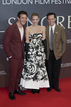 Luke Thompson, Billie Piper and Andrew Scott pictured attending the BFI London Film Festival Opening Gala - Elsinore at the BFI Southbank Royal Festival Hall Featuring: Luke Thompson, Billie Piper and Andrew Scott Where: London, United Kingdom When: 07 Oct 2026 Credit: Alan West Cover Images EDITORIAL USE ONLY. NOT FOR USE BY NEWSPAPERS BASED IN THE UK. Copyright: xx coverimg56078842