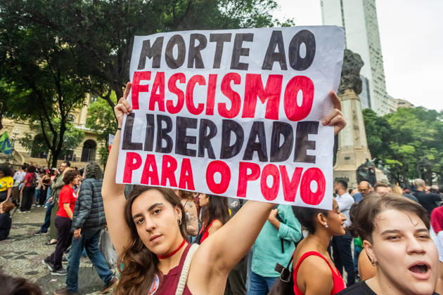 October 7, 2026: Rio de Janeiro, Brazil. October 7, 2026. March for Democracy: Students gather to protest the rise of the far right and march through the city center (Cinelo¢ndia) in support of President Lula s candidacy. Photo: . - ZUMAl255 20261007_zip_l255_009 Copyright: xEllanxLustosax