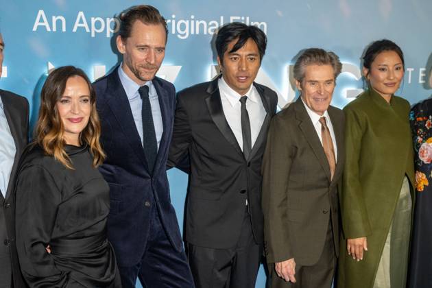October 7, 2026, New York, New York, United States: (L-R) Jennifer Peedom, Tom Hiddleston, Genden Phuntsok, Willem Dafoe and Thinley Lhamo attend.Apple Original Films Tenzing New York Premiere at DGA Theater on October 07, 2026 in New York City. New York United States - ZUMAs197 20261007_aaa_s197_442 Copyright: xRonxAdarx