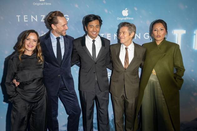 October 7, 2026, New York, New York, United States: (L-R) Jennifer Peedom, Tom Hiddleston, Genden Phuntsok, Willem Dafoe and Thinley Lhamo attend.Apple Original Films Tenzing New York Premiere at DGA Theater on October 07, 2026 in New York City. New York United States - ZUMAs197 20261007_aaa_s197_460 Copyright: xRonxAdarx
