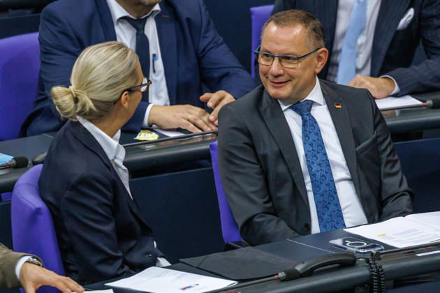 Bundestag Alice Weidel und Tino Chrupalla (AfD) im Deutschen Bundestag am 08.10.26 in Berlin. Berlin Berlin Deutschland Bundestag