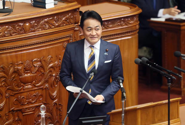 October 8, 2026, Tokyo, Japan - Japan s opposition Democratic Party for the People leader Yuichiro Tamaki questions to Prime Minister Sanae Takaichi at Lower House s plenary session at the National Diet in Tokyo on Monday, October 8, 2026. (photo by Yoshio Tsunoda AFLO) aflo_354274230