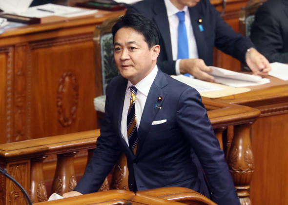 October 8, 2026, Tokyo, Japan - Japan s opposition Democratic Party for the People leader Yuichiro Tamaki questions to Prime Minister Sanae Takaichi at Lower House s plenary session at the National Diet in Tokyo on Monday, October 8, 2026. (photo by Yoshio Tsunoda AFLO) aflo_354274231