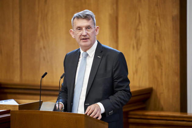 Opening debate in the Danish Parliament Chairman of the Liberal Party Troels Lund Poulsen during the opening debate of the Parliament in the Parliament Hall at Christiansborg on Thursday, October 8, 2026. (Photo: Thomas Traasdahl Ritzau Scanpix) , Copenhagen Denmark Copyright: RitzauxScanpix ThomasxTraasdahlx spdk20261008-104734-L