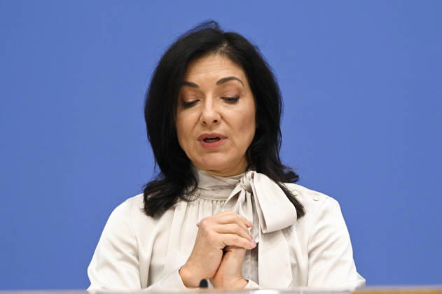 ABB BPK- Bundesministerin fuer Wirtschaft und Energie Katherina Reiche Vorstellung der Herbstprojektion 2026 der Bundesregierung auf der BPK Bundespressekonferenz in Berlin am 08.10.2026 Berlin Deutschland