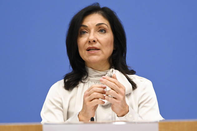 ABB BPK- Bundesministerin fuer Wirtschaft und Energie Katherina Reiche Vorstellung der Herbstprojektion 2026 der Bundesregierung auf der BPK Bundespressekonferenz in Berlin am 08.10.2026 Berlin Deutschland