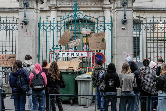 Protest against eduction conditions continues in Nancy NANCY, FRANCE - OCTOBER 8: Students take to the streets to protest education conditions in Nancy, France, on October 8, 2026. Students are taking part in a nationwide high-school mobilization over school conditions and demands for greater education resources, while security units remain deployed around several locations in the city. Muhammed Said Tako Anadolu Nancy France. Editorial use only. Please get in touch for any other usage. Copyright: x2026xAnadoluxMuhammedxSaidxTakox