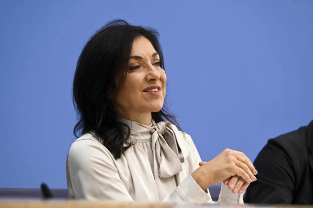 ABB BPK- Bundesministerin fuer Wirtschaft und Energie Katherina Reiche Vorstellung der Herbstprojektion 2026 der Bundesregierung auf der BPK Bundespressekonferenz in Berlin am 08.10.2026 Berlin Deutschland