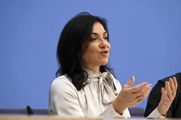 ABB BPK- Bundesministerin fuer Wirtschaft und Energie Katherina Reiche Vorstellung der Herbstprojektion 2026 der Bundesregierung auf der BPK Bundespressekonferenz in Berlin am 08.10.2026 Berlin Deutschland