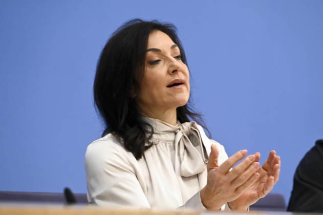 ABB BPK- Bundesministerin fuer Wirtschaft und Energie Katherina Reiche Vorstellung der Herbstprojektion 2026 der Bundesregierung auf der BPK Bundespressekonferenz in Berlin am 08.10.2026 Berlin Deutschland