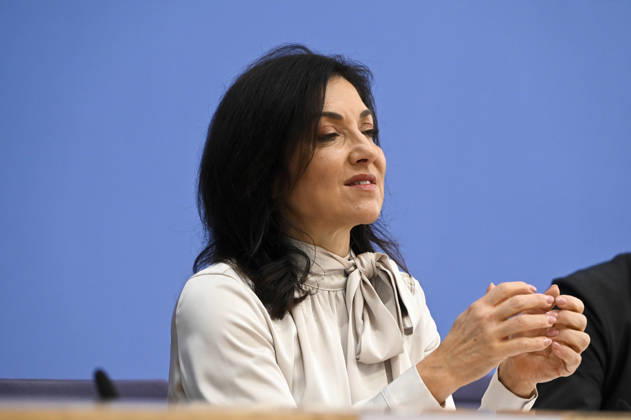 ABB BPK- Bundesministerin fuer Wirtschaft und Energie Katherina Reiche Vorstellung der Herbstprojektion 2026 der Bundesregierung auf der BPK Bundespressekonferenz in Berlin am 08.10.2026 Berlin Deutschland