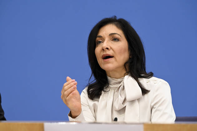 ABB BPK- Bundesministerin fuer Wirtschaft und Energie Katherina Reiche Vorstellung der Herbstprojektion 2026 der Bundesregierung auf der BPK Bundespressekonferenz in Berlin am 08.10.2026 Berlin Deutschland