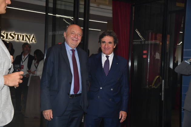 IPA89427768 - Rome, Teatro Sistina: Celebration marking the 150th anniversary of *Corriere della Sera*. Pictured: Gilberto Pichetto, Fratin, and Urbano Cairo  Copyright: xVincenzoxLandix xVincenzoxLandix IPA89427768