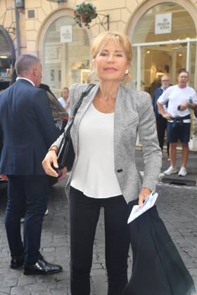 IPA89427945 - Rome, Teatro Sistina: Celebration marking the 150th anniversary of *Corriere della Sera*. Pictured: Lilli Gruber  Copyright: xVincenzoxLandix xVincenzoxLandix IPA89427945