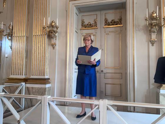 2026 Nobel Prize in Literature awarded to Canadian writer Anne Carson STOCKHOLM, SWEDEN - OCTOBER 08: Ingrid Carlberg, Permanent Secretary of the Swedish Academy, announces the winner of the 2026 Nobel Prize in Literature during a press conference at the Swedish Academy in Stockholm, Sweden, on October 08, 2026. The prize is awarded to 76-year-old Canadian writer and poet Anne Carson for her bold and innovative works that create new forms for contemporary literature in a playful dialogue with the classical tradition. Atila Altuntas Anadolu Stockholm Sweden. Editorial use only. Please get in touch for any other usage. Copyright: x2026xAnadoluxAtilaxAltuntasx
