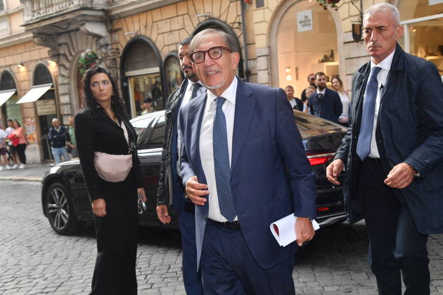 IPA89428011 - Rome, Teatro Sistina: Celebration marking the 150th anniversary of *Corriere della Sera*. Pictured: Ignazio La Russa  Copyright: xVincenzoxLandix xVincenzoxLandix IPA89428011